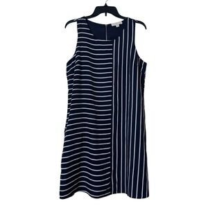 Olive & Oak Navy White Striped Sleeveless Dress Size 10